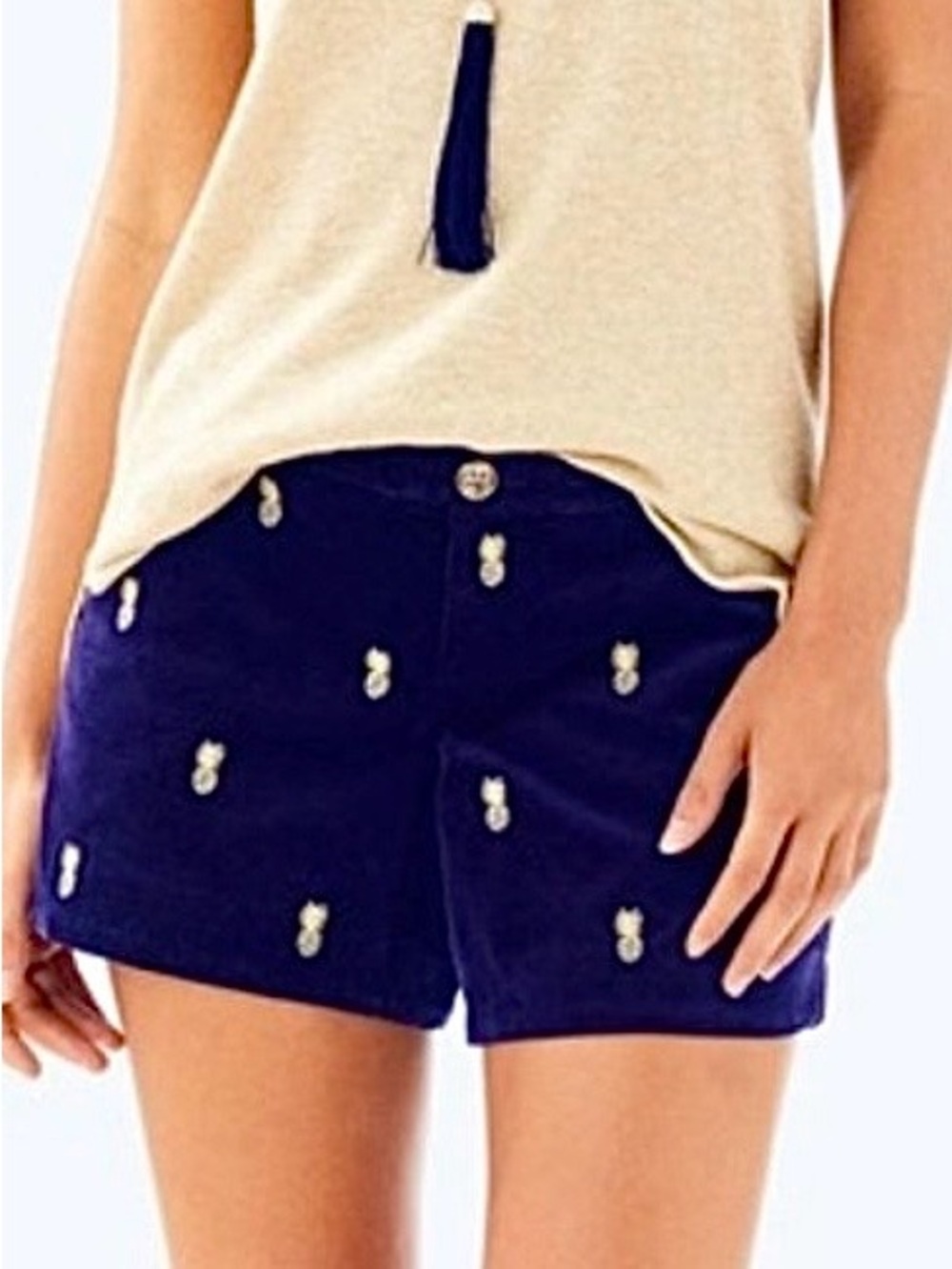 Lilly Pulitzer Adie Short Embroidered Pineapple